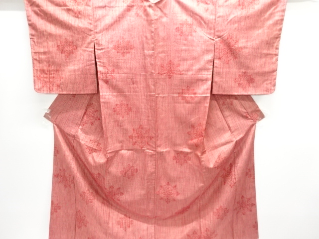 JAPANESE KIMONO / TSUMUGI / WOVEN FLOWER CREST